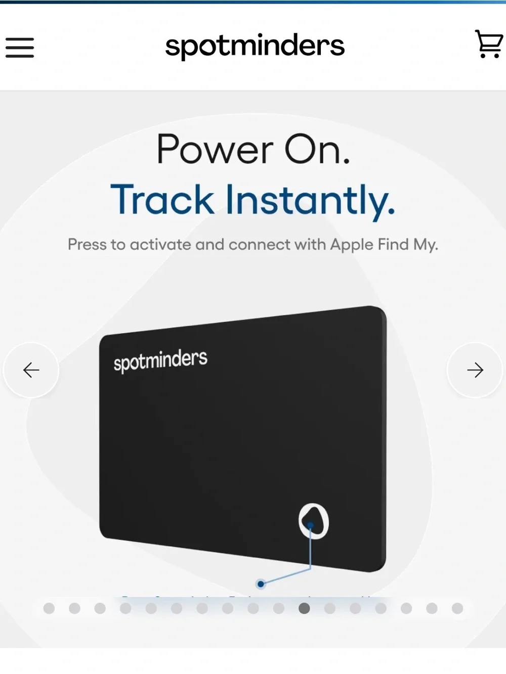 Spotminders Black Wireless Tracker Cards with Wireless Charger Included